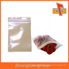 packaging material food grade transparent plastic zipper food bag for fruit and vegetables